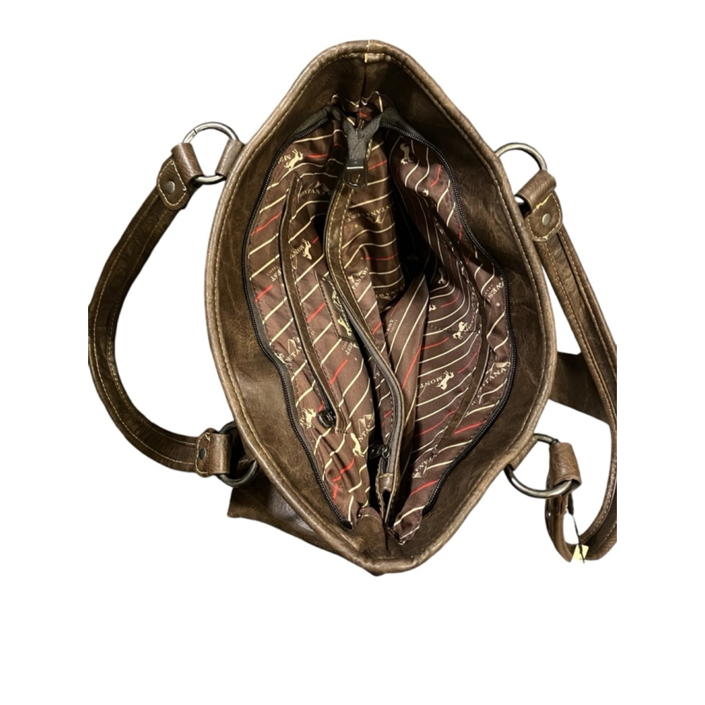 Montana West Brown Studded Fringe Shoulder Bag - Picture 11 of 15